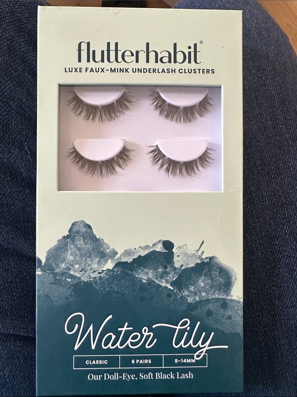 Flutter Habit Water Lily Faux-Mink Underlash Clusters - Black